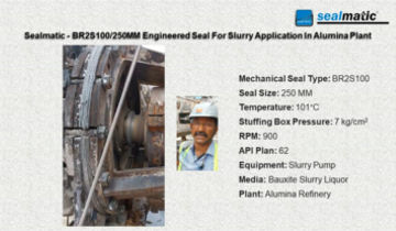 Sealmatic - BR2S100/250MM Engineered Seal For Slurry Application In Alumina Plant 